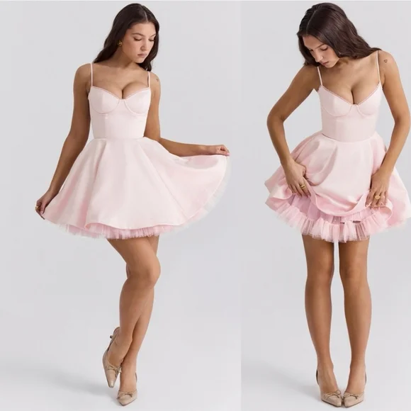 HOUSE OF CB 'Minimoiselle' Ballerina Pink Tulle Mini Dress Mademoiselle